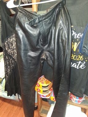 Banana Republic Black Leather Trousers